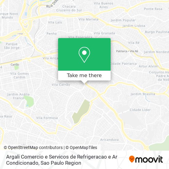 Argali Comercio e Servicos de Refrigeracao e Ar Condicionado map