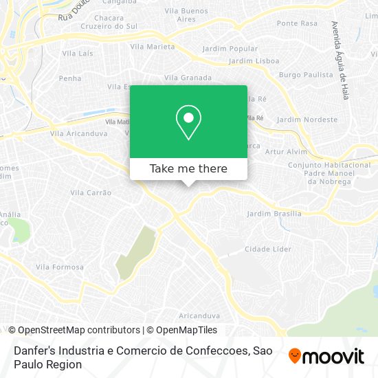 Mapa Danfer's Industria e Comercio de Confeccoes