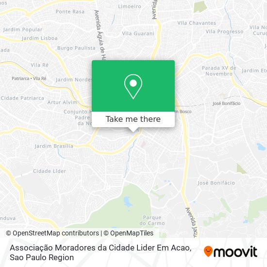 Associação Moradores da Cidade Lider Em Acao map