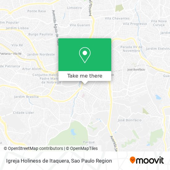 Mapa Igreja Holiness de Itaquera