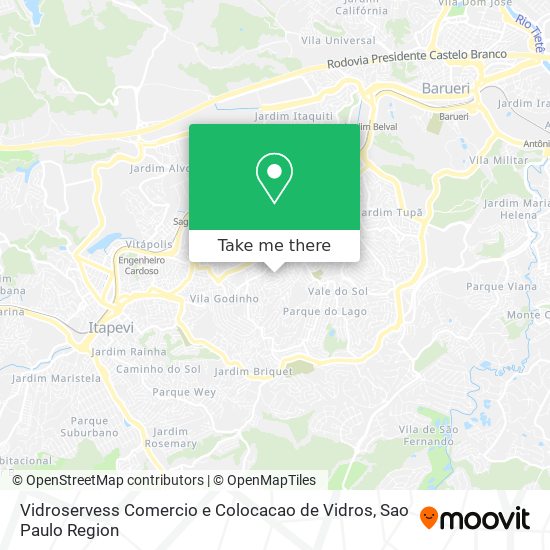 Vidroservess Comercio e Colocacao de Vidros map