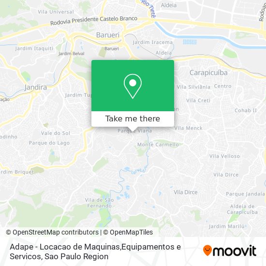 Mapa Adape - Locacao de Maquinas,Equipamentos e Servicos