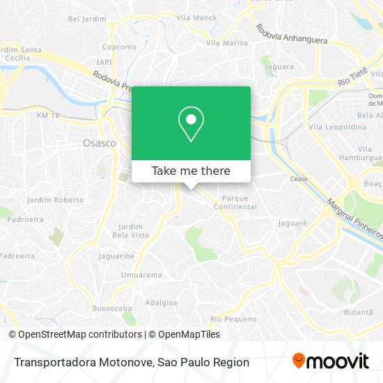 Mapa Transportadora Motonove