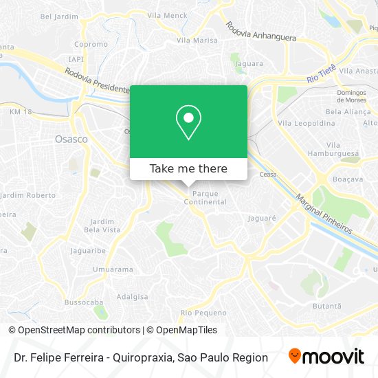 Mapa Dr. Felipe Ferreira - Quiropraxia