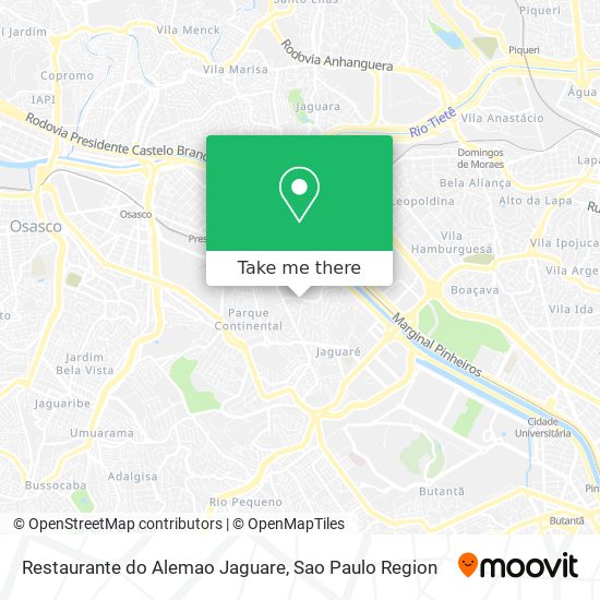 Mapa Restaurante do Alemao Jaguare