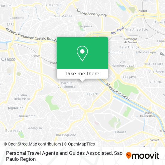 Personal Travel Agents and Guides Associated map