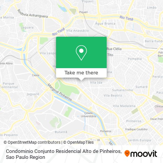 Condominio Conjunto Residencial Alto de Pinheiros map