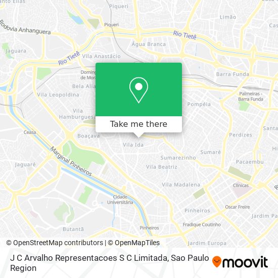 J C Arvalho Representacoes S C Limitada map