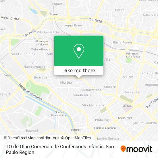 TO de Olho Comercio de Confeccoes Infantis map