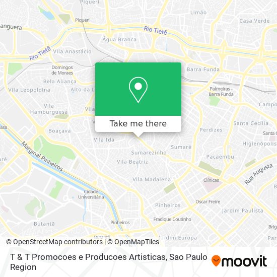 T & T Promocoes e Producoes Artisticas map