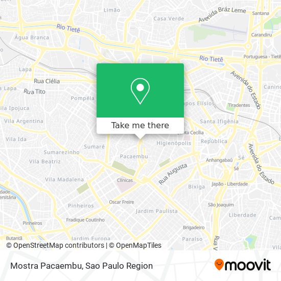 Mostra Pacaembu map