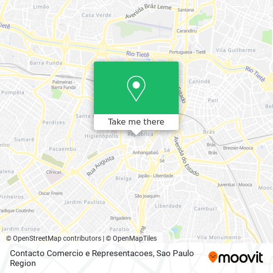 Mapa Contacto Comercio e Representacoes