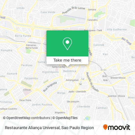 Restaurante Aliança Universal map