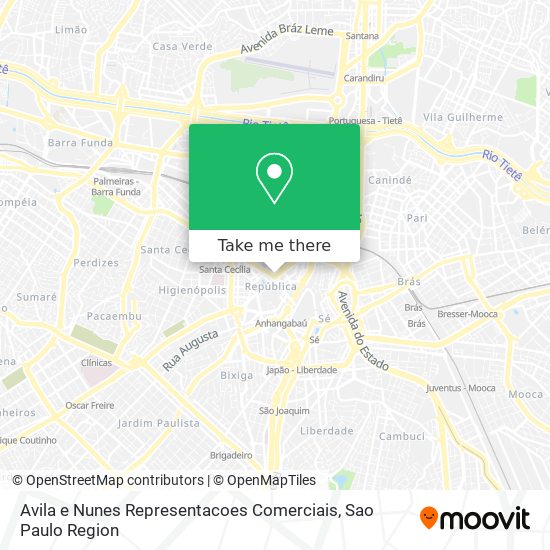 Avila e Nunes Representacoes Comerciais map