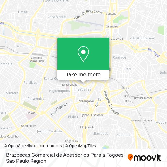 Mapa Brazpecas Comercial de Acessorios Para a Fogoes