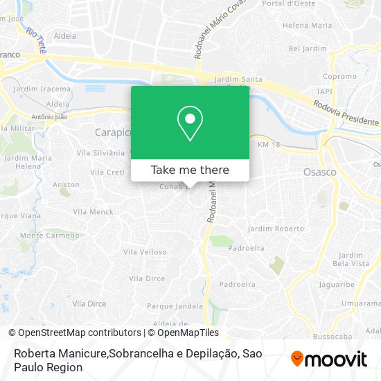 Mapa Roberta Manicure,Sobrancelha e Depilação