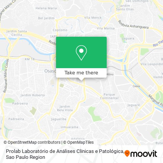 Mapa Prolab Laboratório de Análises Clínicas e Patológica