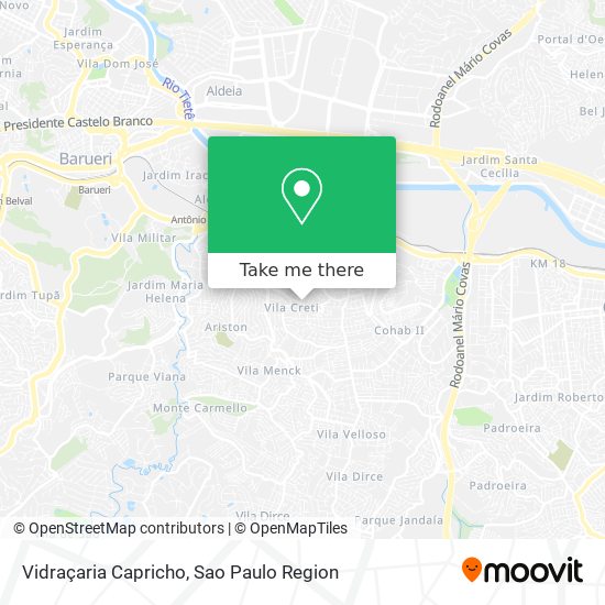 Vidraçaria Capricho map