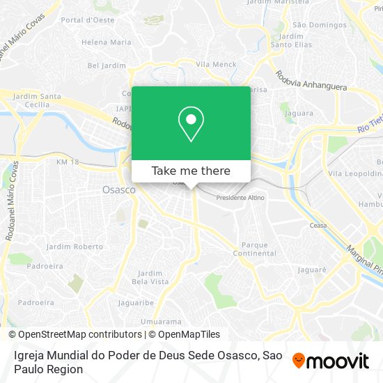 Igreja Mundial do Poder de Deus Sede Osasco map