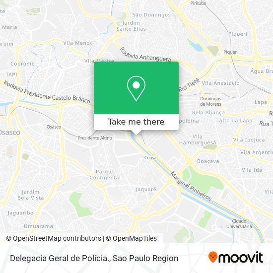 Mapa Delegacia Geral de Polícia.