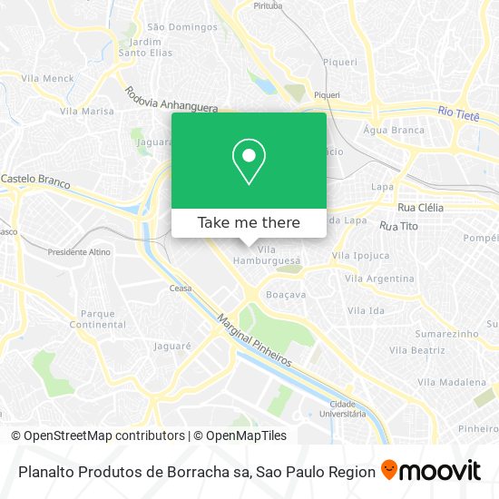 Mapa Planalto Produtos de Borracha sa