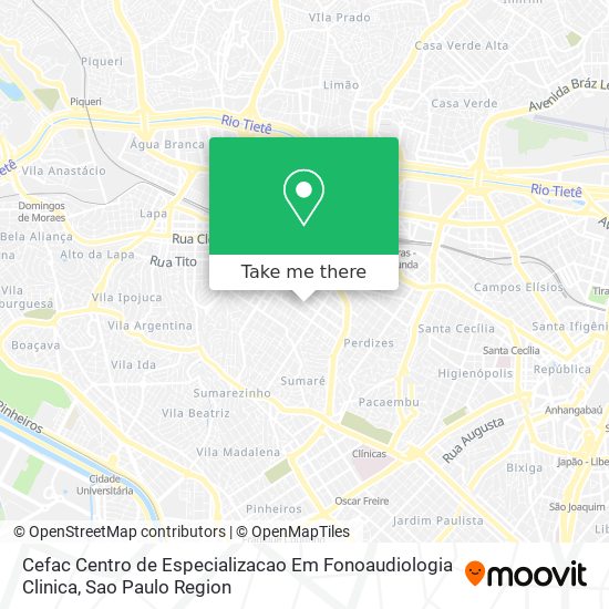 Mapa Cefac Centro de Especializacao Em Fonoaudiologia Clinica