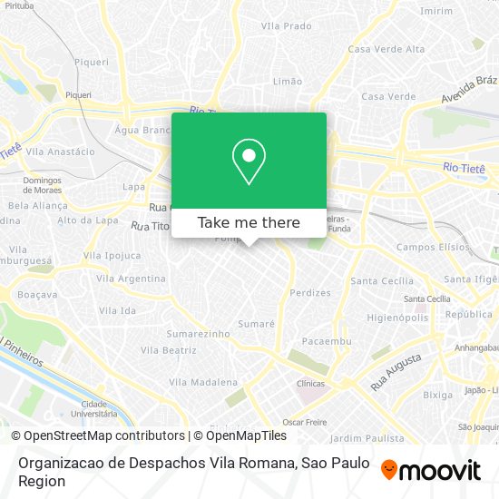 Organizacao de Despachos Vila Romana map