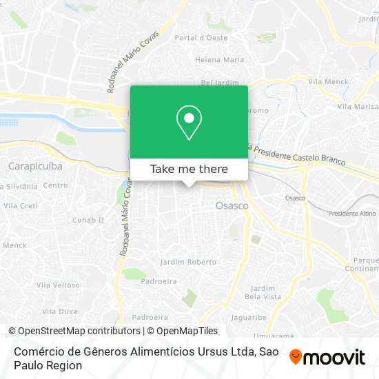 Comércio de Gêneros Alimentícios Ursus Ltda map