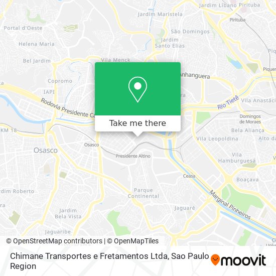 Chimane Transportes e Fretamentos Ltda map