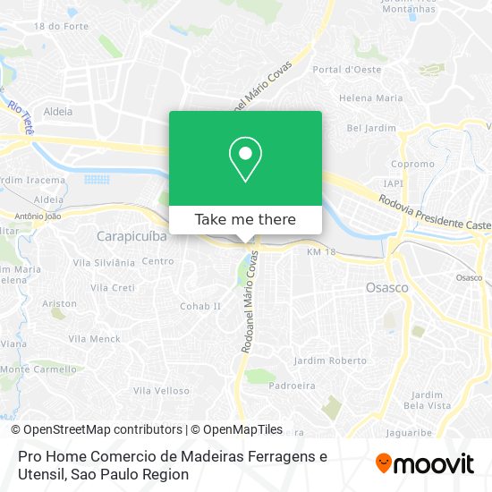 Mapa Pro Home Comercio de Madeiras Ferragens e Utensil