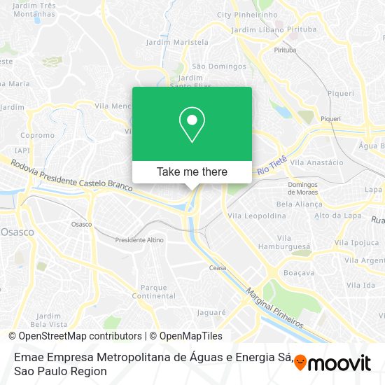 Emae Empresa Metropolitana de Águas e Energia Sá map