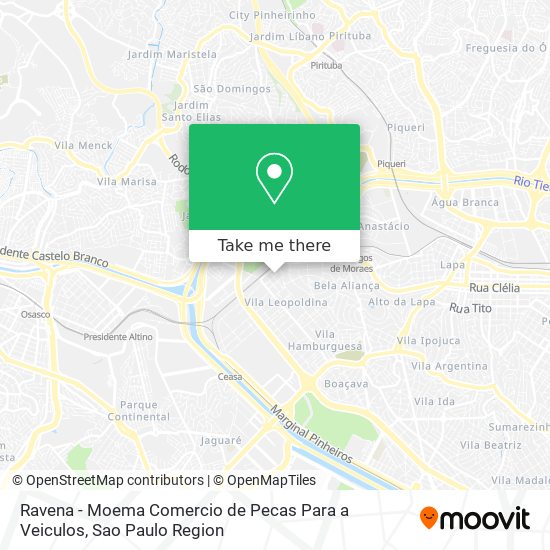 Mapa Ravena - Moema Comercio de Pecas Para a Veiculos