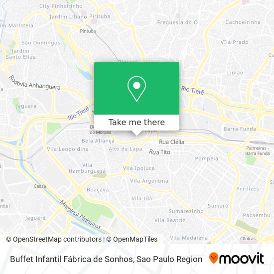 Mapa Buffet Infantil Fábrica de Sonhos