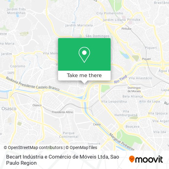 Mapa Becart Indústria e Comércio de Móveis Ltda