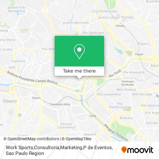 Mapa Work Sports,Consultoria,Marketing,P de Eventos