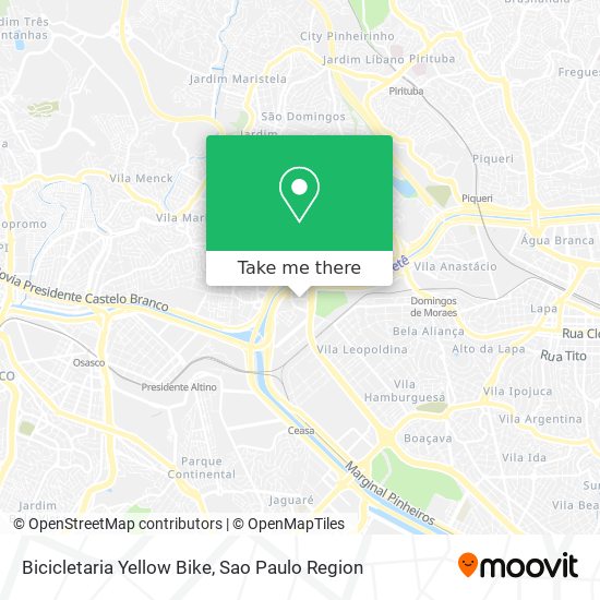 Bicicletaria Yellow Bike map