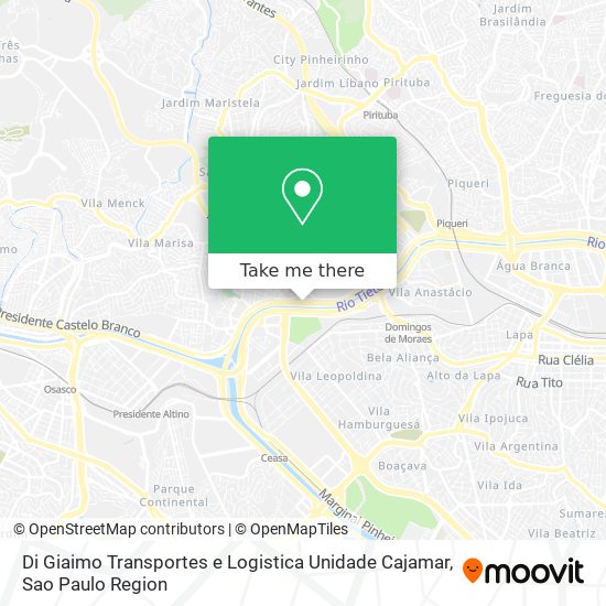 Mapa Di Giaimo Transportes e Logistica Unidade Cajamar