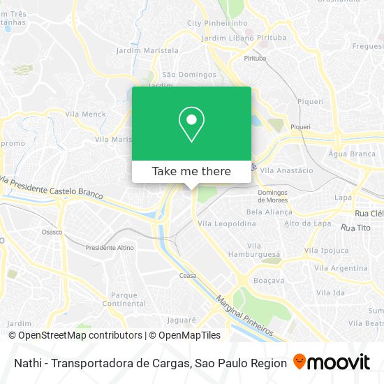 Nathi - Transportadora de Cargas map