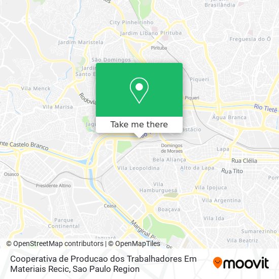 Cooperativa de Producao dos Trabalhadores Em Materiais Recic map