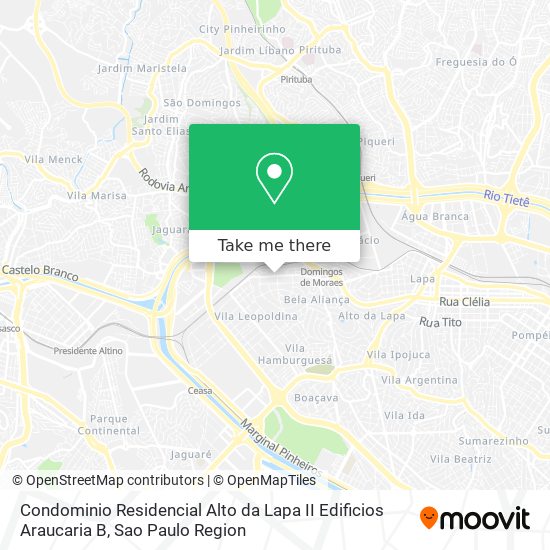 Condominio Residencial Alto da Lapa II Edificios Araucaria B map