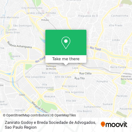 Mapa Zanirato Godoy e Breda Sociedade de Advogados
