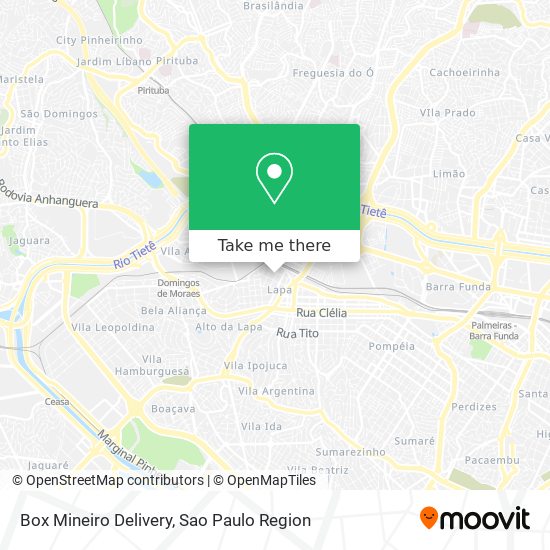 Mapa Box Mineiro Delivery