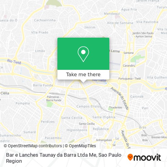 Mapa Bar e Lanches Taunay da Barra Ltda Me