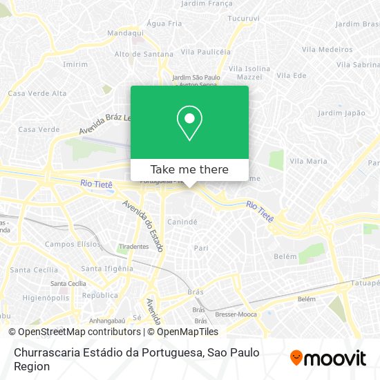 Mapa Churrascaria Estádio da Portuguesa