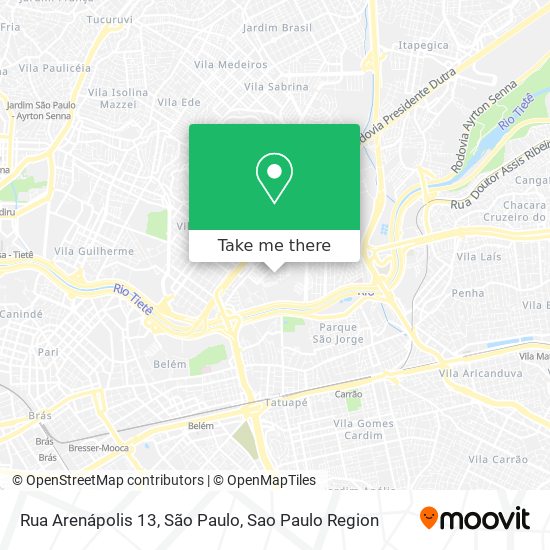 Rua Arenápolis 13, São Paulo map