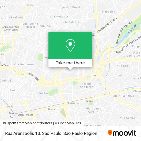 Rua Arenápolis 13, São Paulo map