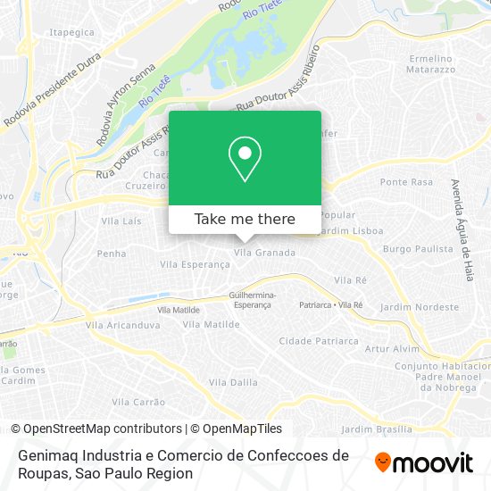 Genimaq Industria e Comercio de Confeccoes de Roupas map