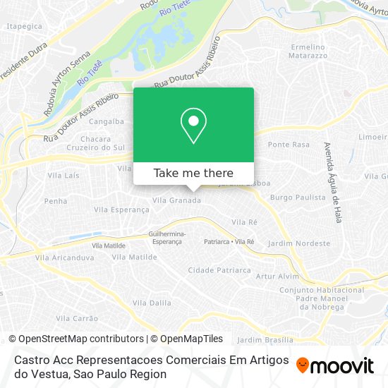 Castro Acc Representacoes Comerciais Em Artigos do Vestua map