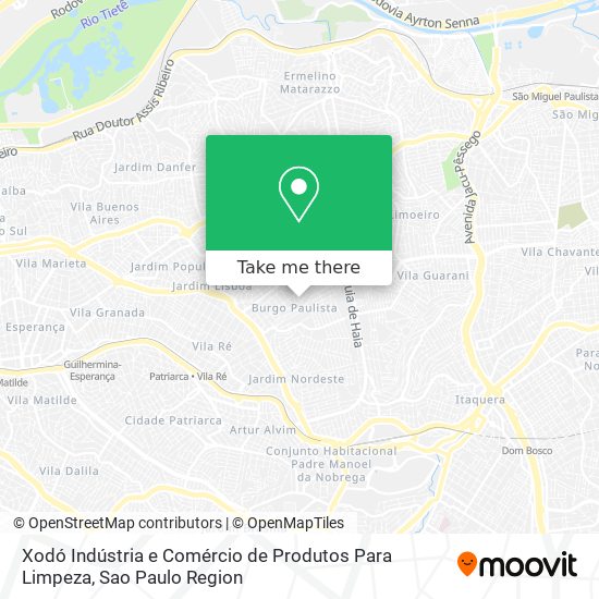 Xodó Indústria e Comércio de Produtos Para Limpeza map