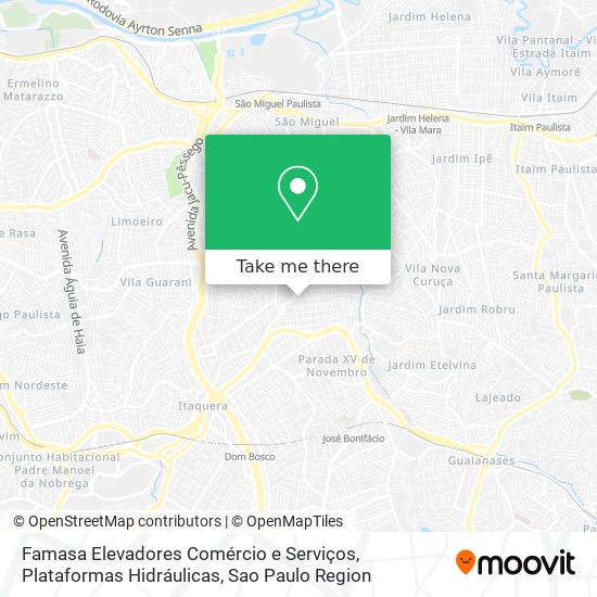 Mapa Famasa Elevadores Comércio e Serviços, Plataformas Hidráulicas